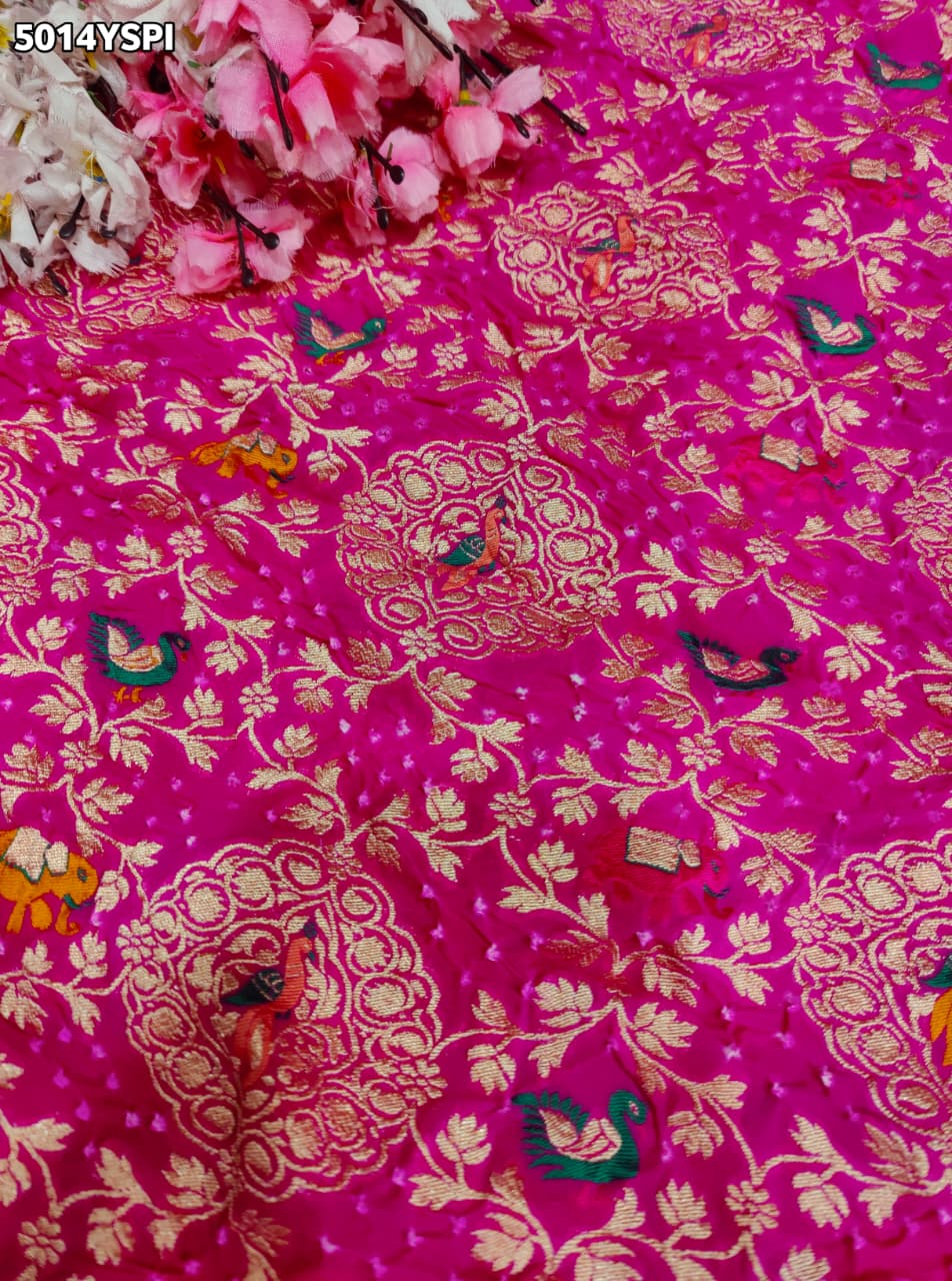 KcPc Traditional Kalamkari Style Pure Khaddi Georgette Saree with Zari Work ASIF