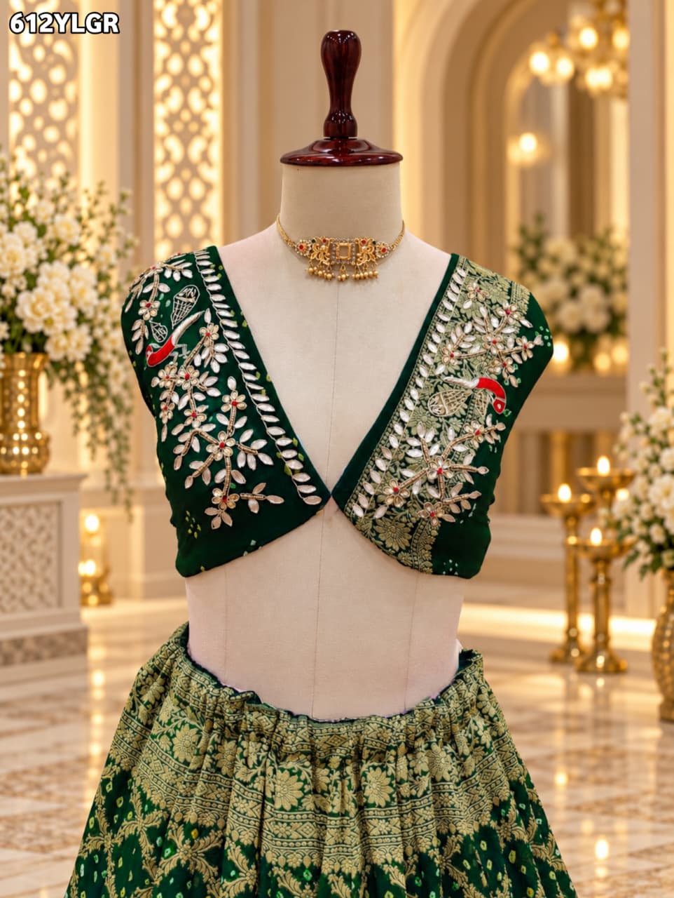 KCPC Special Designer Pure Khaddi Georgette Neemjari Bandhej Ghatchola Gotapatti Lehenga BTU