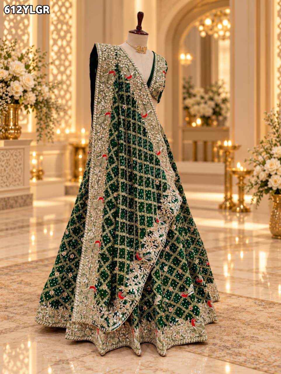 KCPC Special Designer Pure Khaddi Georgette Neemjari Bandhej Ghatchola Gotapatti Lehenga BTU