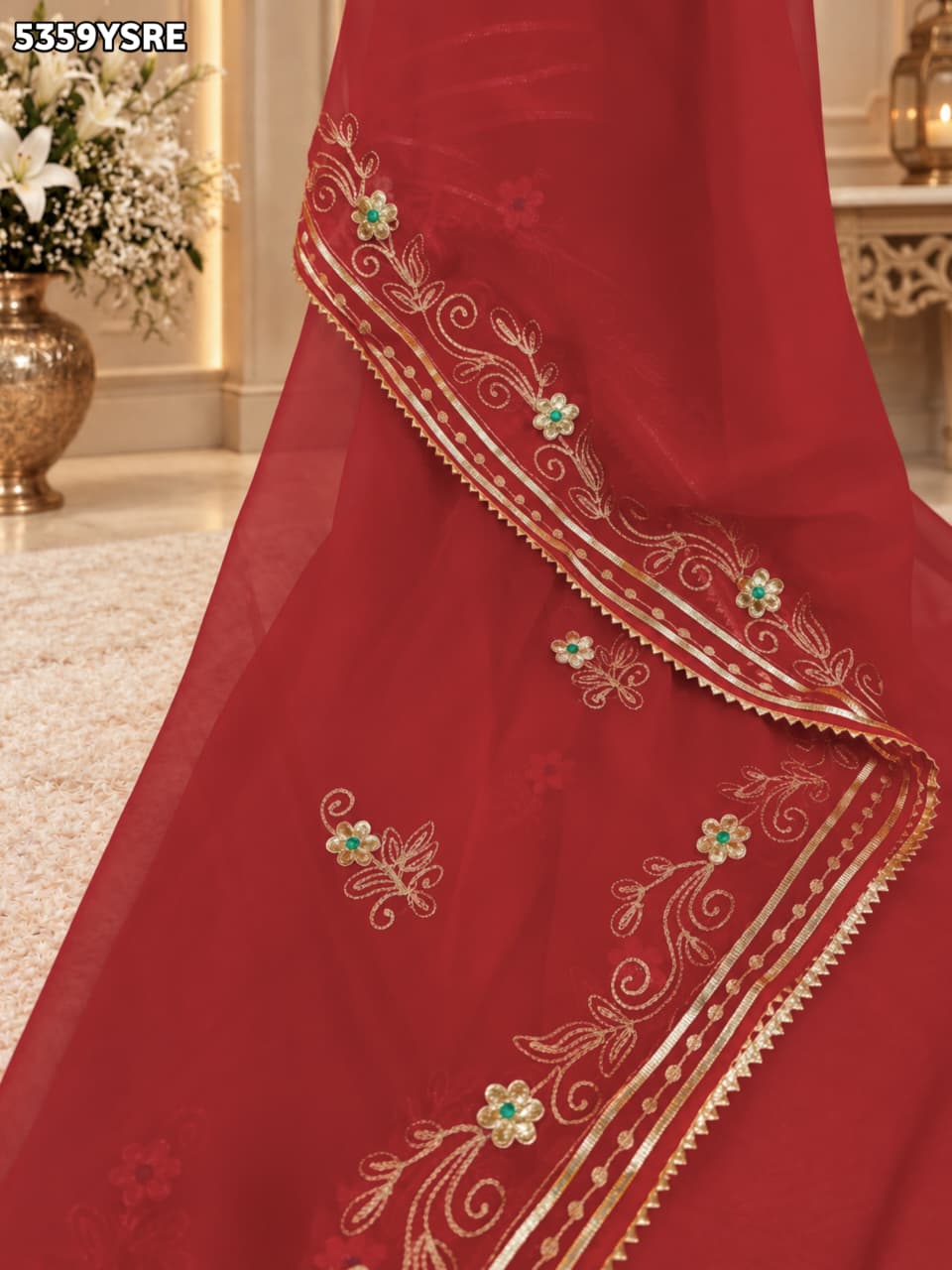 Kcpc Traditional Georgette with Aari Work for Festive Wear Saree STC