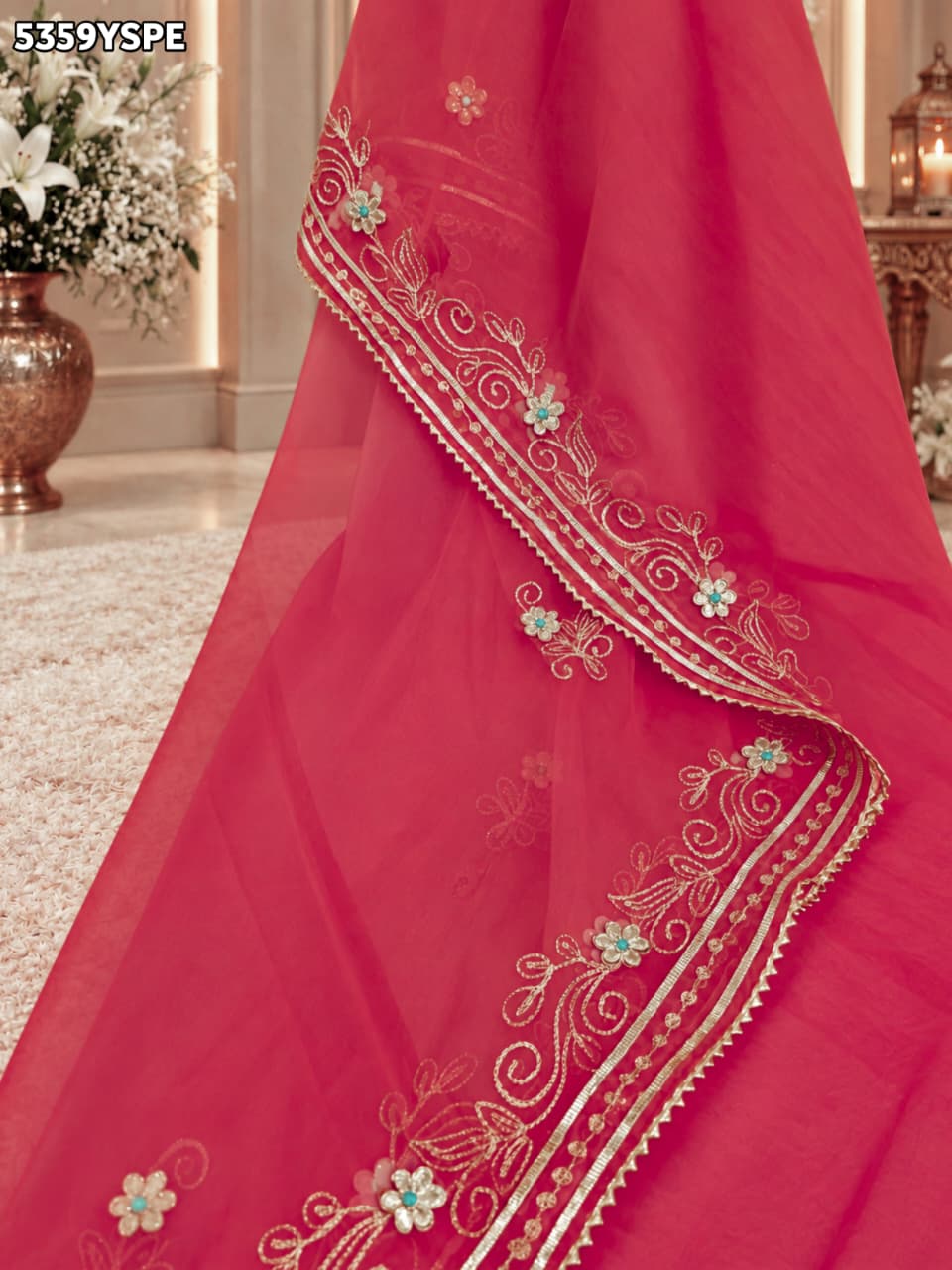 Kcpc New Georgette with Aari Work for Festive Wear Saree STC