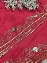Kcpc New Georgette with Aari Work for Festive Wear Saree STC