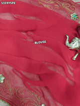 Kcpc New Georgette with Aari Work for Festive Wear Saree STC