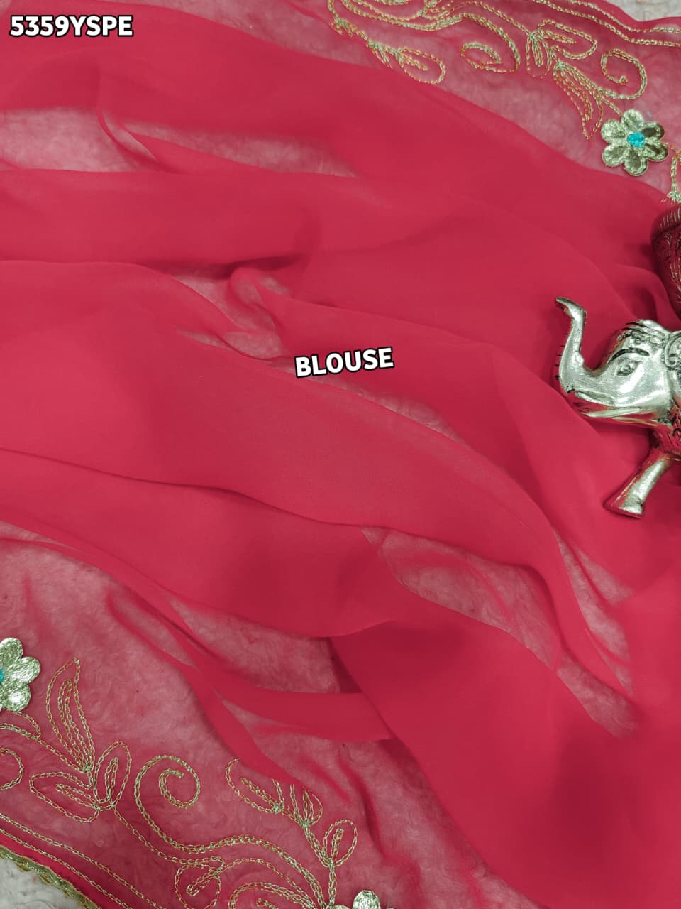 Kcpc New Georgette with Aari Work for Festive Wear Saree STC