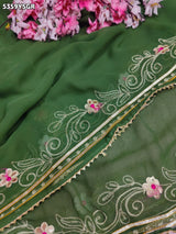Kcpc Latest Georgette with Aari Work for Festive Wear Saree STC