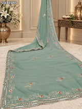 Kcpc Georgette Traditional with Aari Work for Festive Wear Saree STC