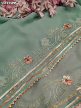 Kcpc Georgette Traditional with Aari Work for Festive Wear Saree STC