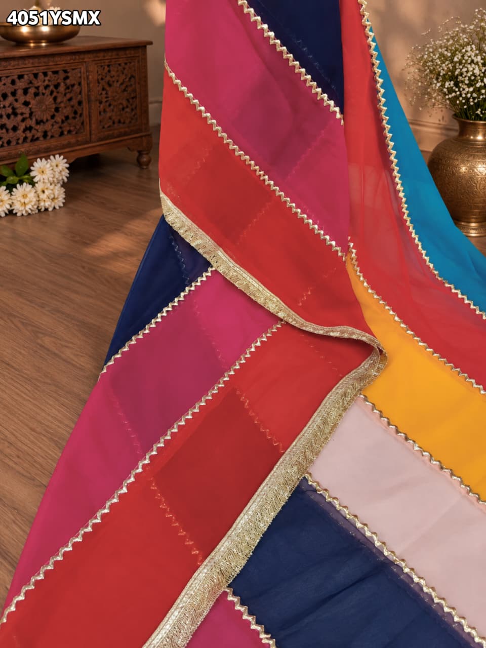 KcPc Designer Georgette Saree with Gota Border Work for Festive Wear