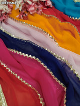 KcPc Designer Georgette Saree with Gota Border Work for Festive Wear