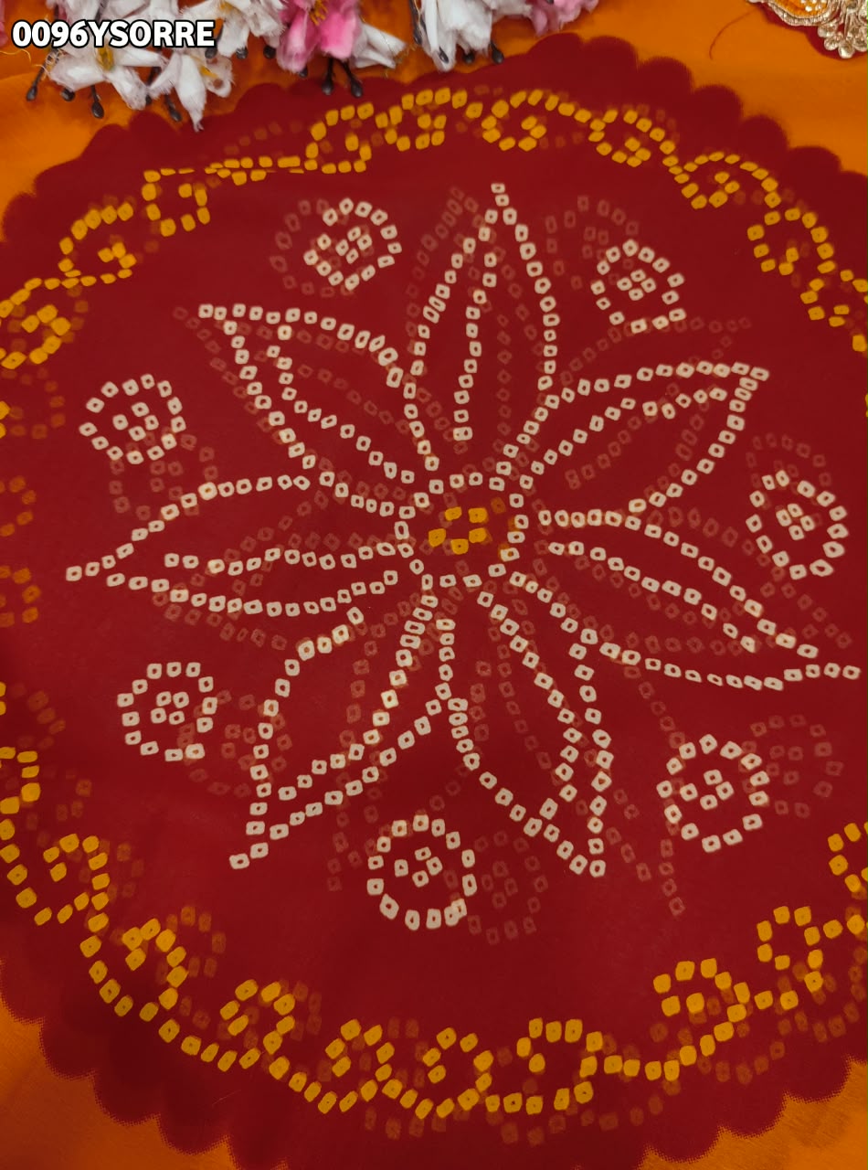 KCPC New Georgette Gotapatti Work Chunri Pomcha Saree LGC