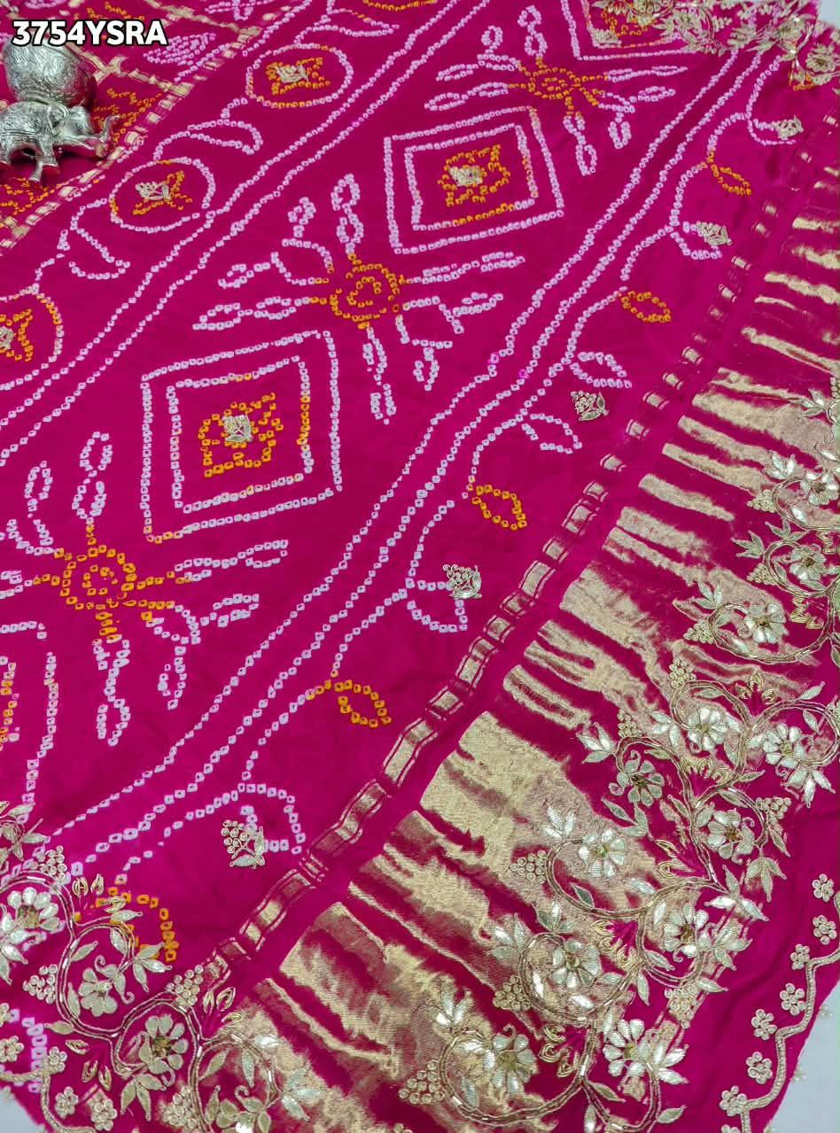 KcPc New Gaji Silk Saree with Beautiful Gotapatti Detailing VRS