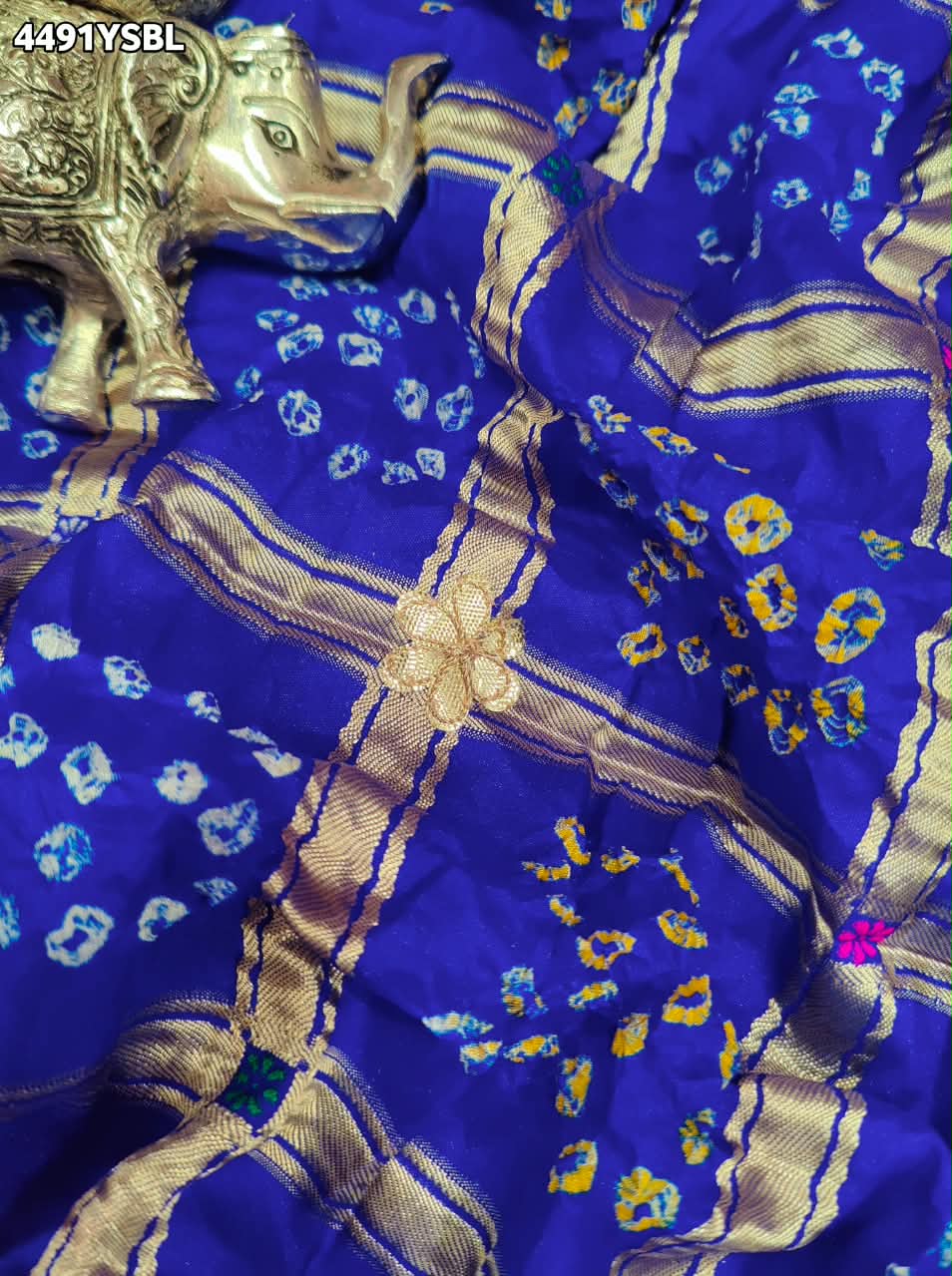 KcPc Latest Royal Gaji Silk Bandhani Saree with Elegant Gotapatti Work