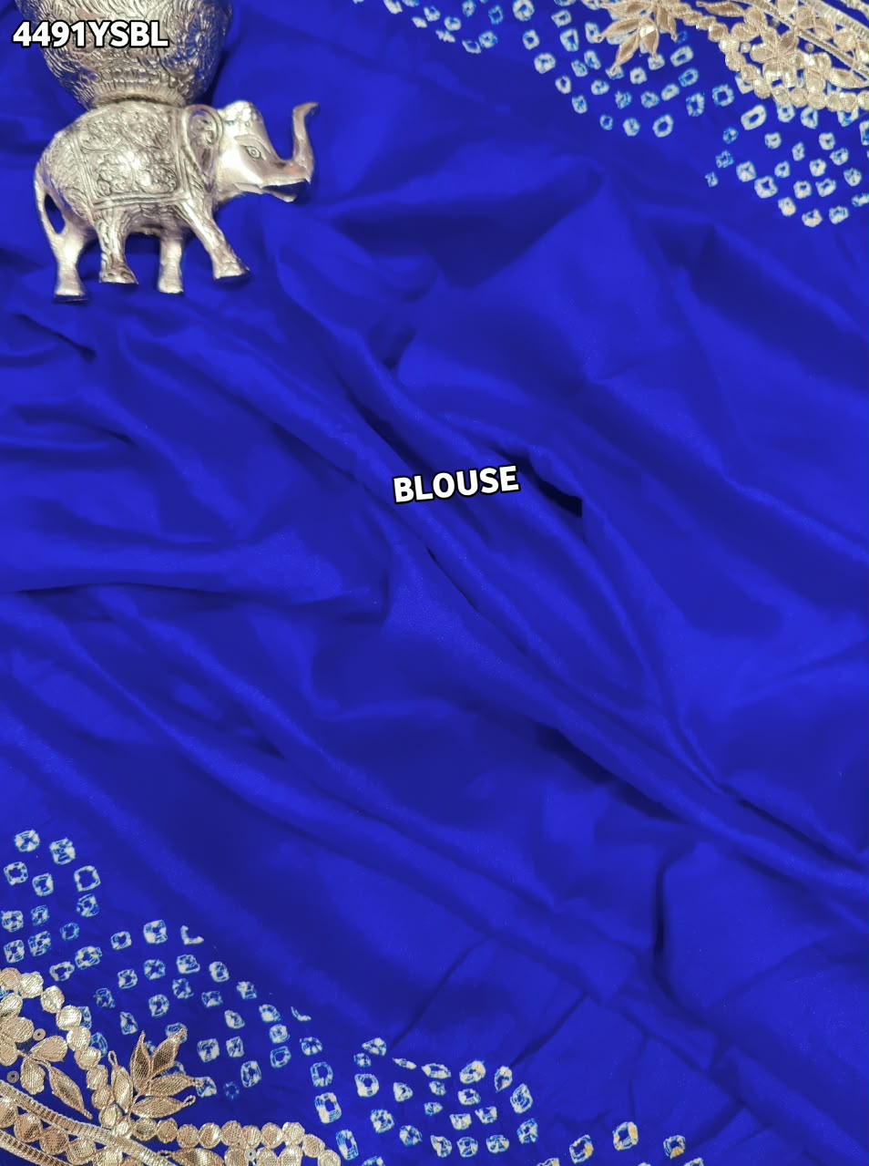KcPc Latest Royal Gaji Silk Bandhani Saree with Elegant Gotapatti Work