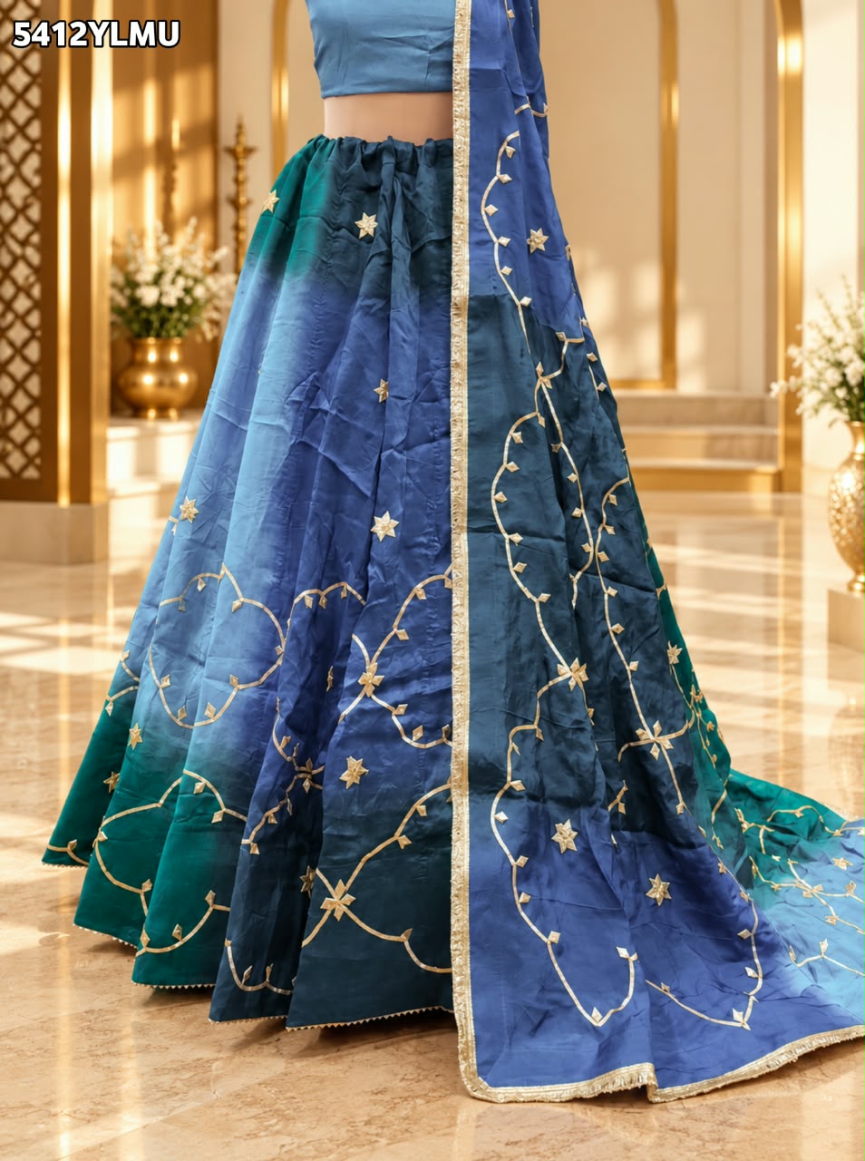 Designer HO Silk Lehenga with Traditional Gotapatti Work 3
