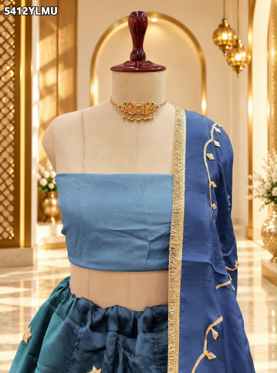 Designer HO Silk Lehenga with Traditional Gotapatti Work 2