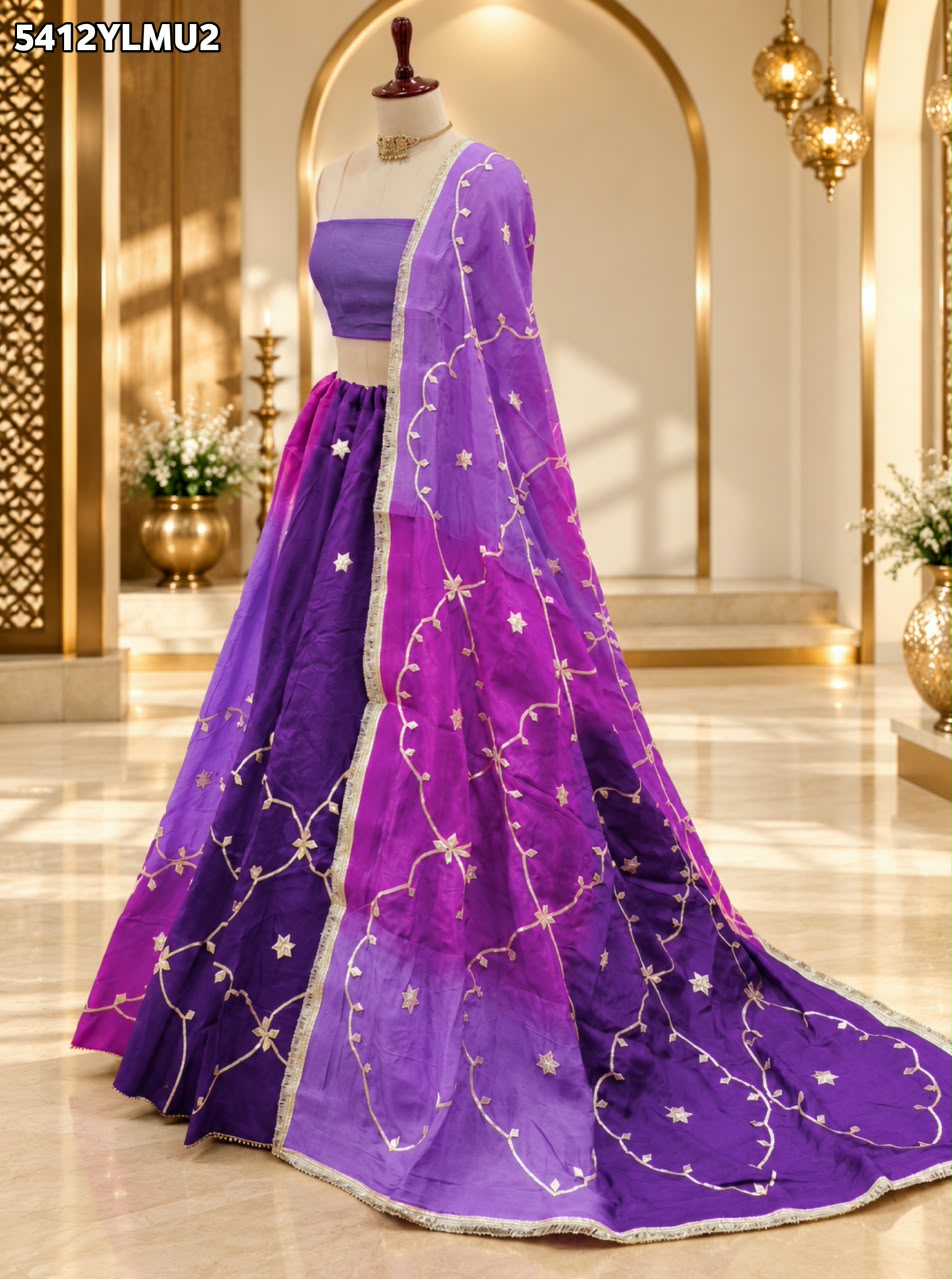 Designer HO Silk Lehenga with Traditional Gotapatti Work 4