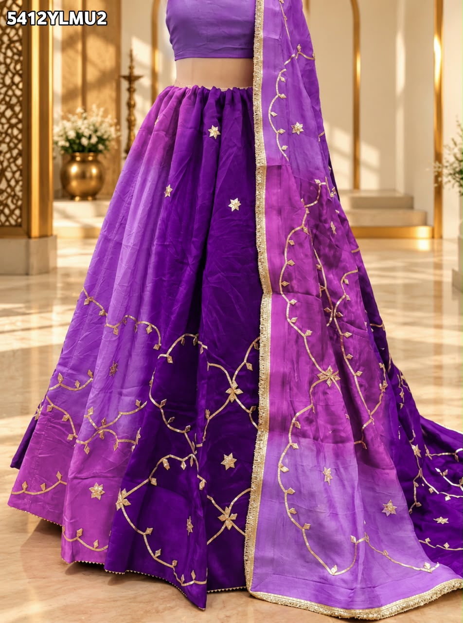 Designer HO Silk Lehenga with Traditional Gotapatti Work 3