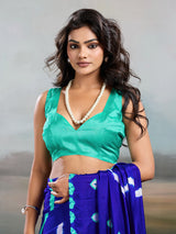 Jaipuri Traditional ChinonBandhani Saree with lehariya style under 1000
