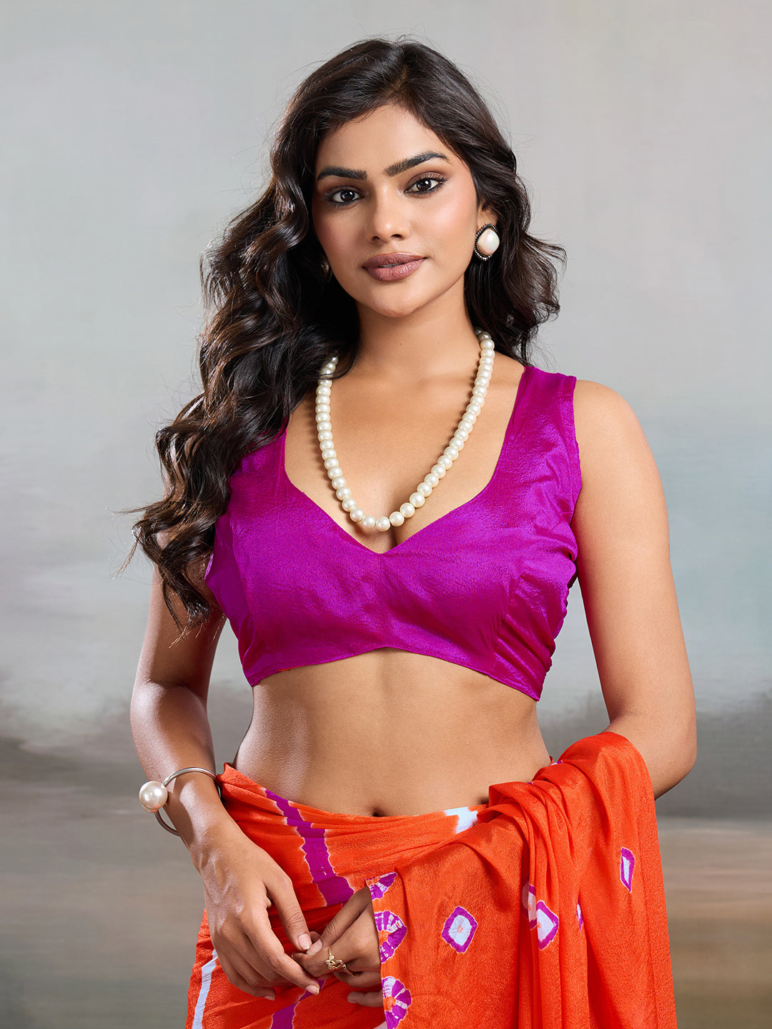 Jaipuri Traditional ChinonBandhani Saree with lehariya style under 1000