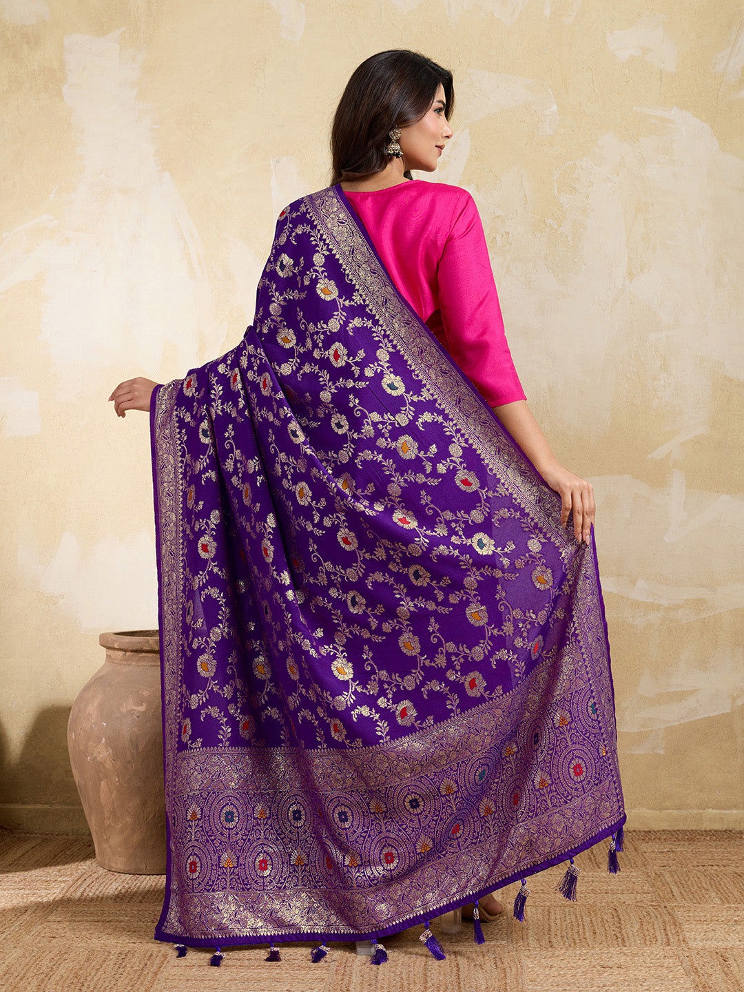 KcPc Traditional Wear Dola Silk Dupatta with Zari Weaving SACR