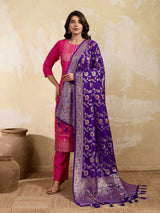 KcPc Traditional Wear Dola Silk Dupatta with Zari Weaving SACR