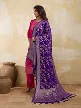 KcPc Traditional Wear Dola Silk Dupatta with Zari Weaving SACR