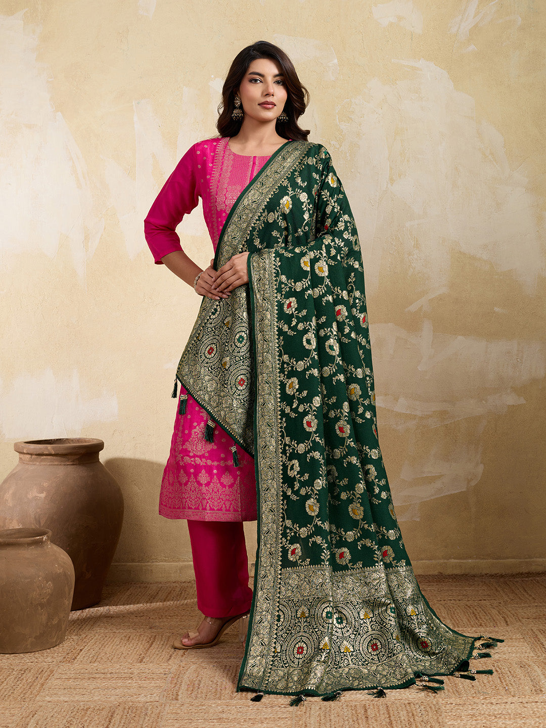 KcPc Classic Banarasi Design Dola Silk Dupatta SACR