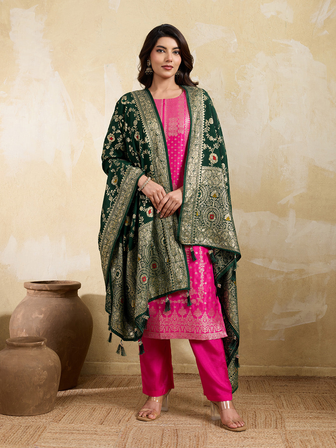 KcPc Classic Banarasi Design Dola Silk Dupatta SACR