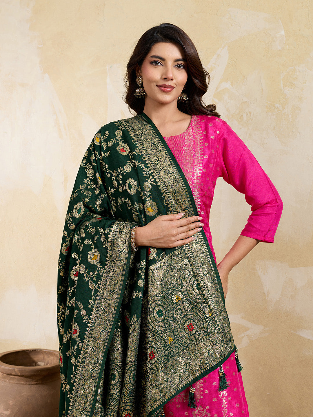 KcPc Classic Banarasi Design Dola Silk Dupatta SACR