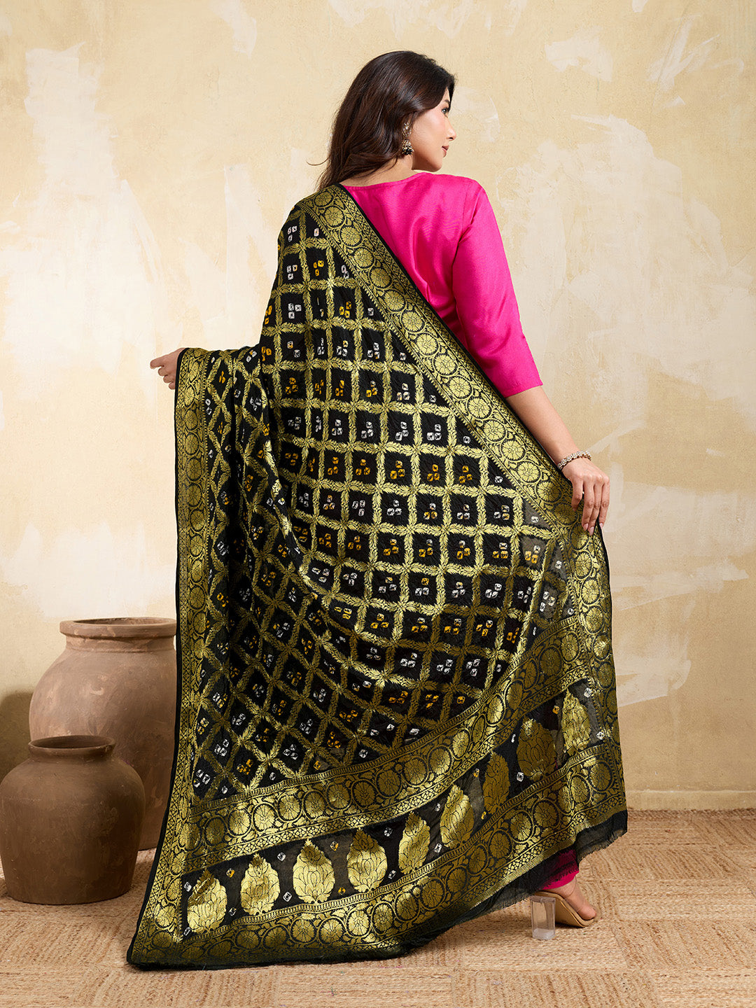 KcPc New Special Silk Bandhani Dupatta with Handmade WorkSA