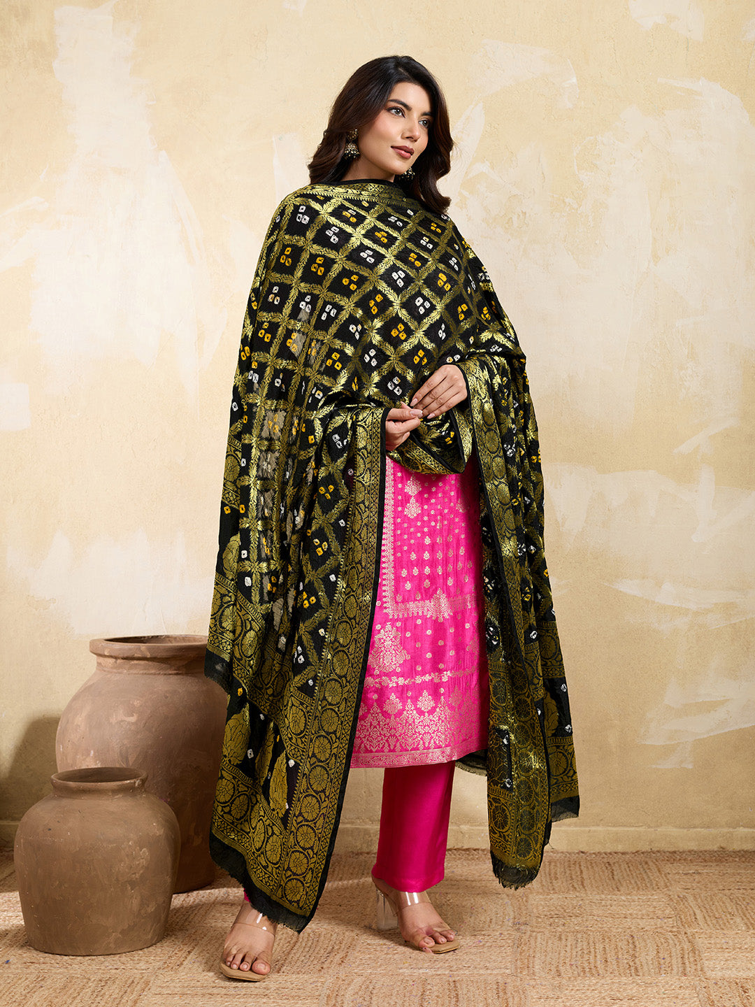 KcPc New Special Silk Bandhani Dupatta with Handmade WorkSA