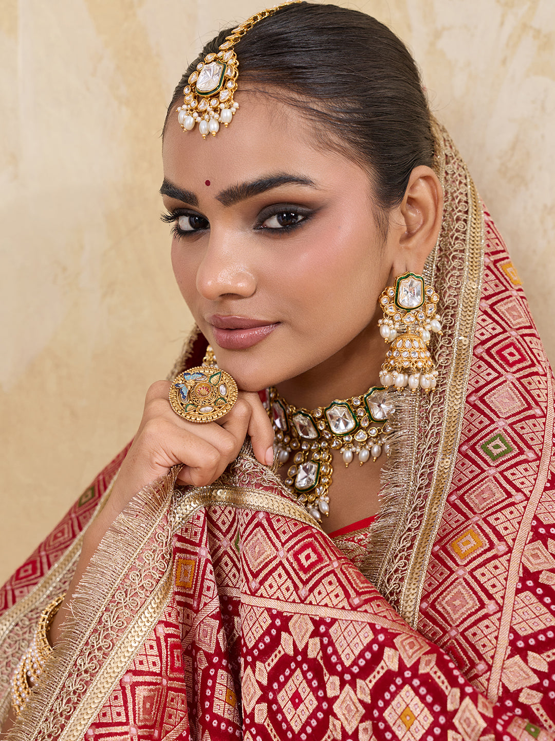 KcPc New Traditional Khaddi Georgette Dupatta with Meena Kari Detailing KcPc
