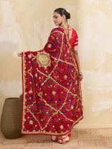 KcPc Rajasthani Marwadi Chunri dupatta stone work Handmade bandhej