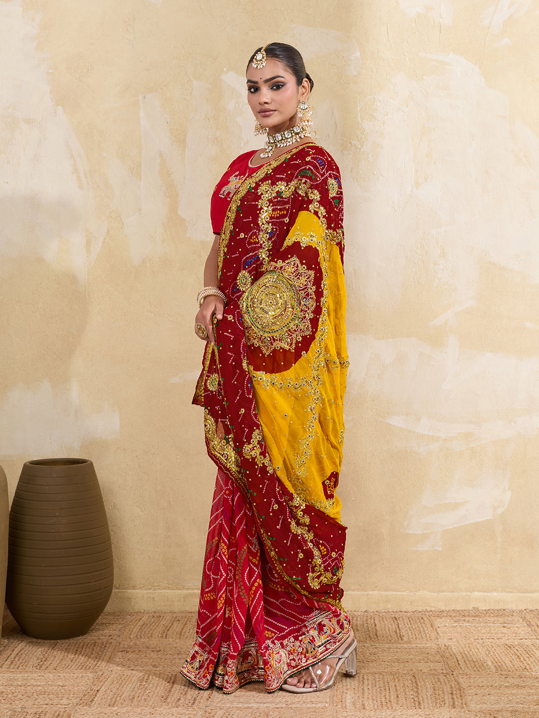 KcPc Latest Pure Georgette Rajasthani Chunri Dupatta(pomcha)