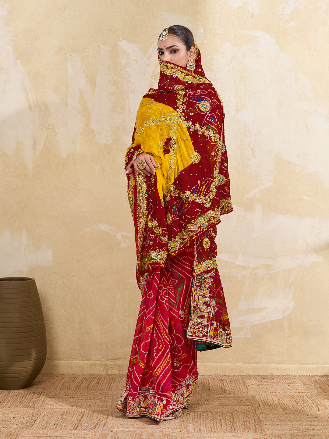 KcPc Latest Pure Georgette Rajasthani Chunri Dupatta(pomcha)