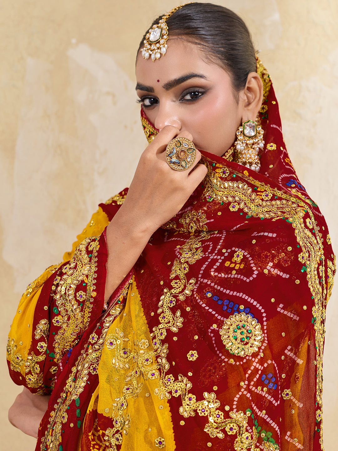 KcPc Latest Pure Georgette Rajasthani Chunri Dupatta(pomcha)