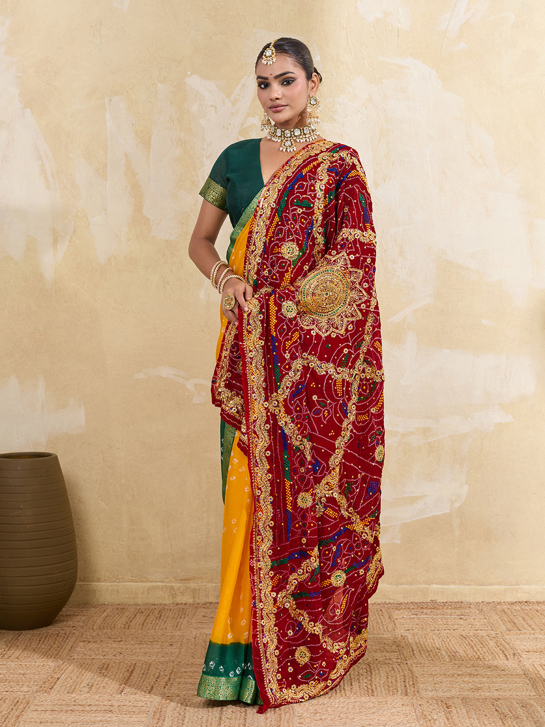 KcPc Latest Pure Georgette Rajasthani Chunri DupattasRed(chunri)