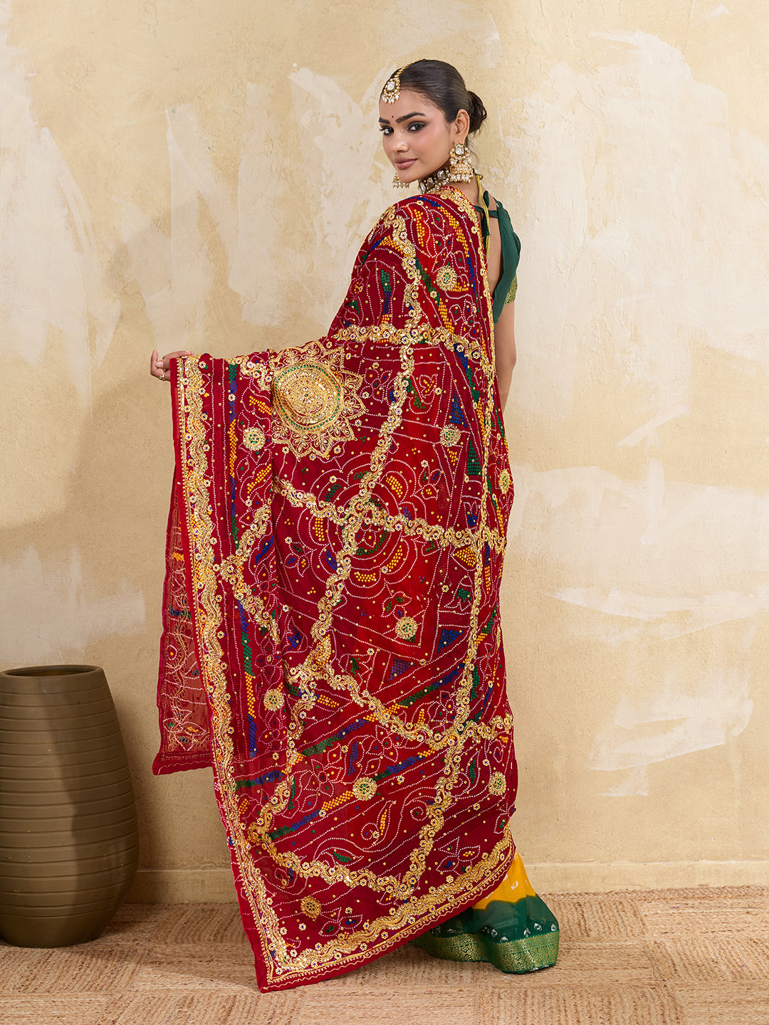 KcPc Latest Pure Georgette Rajasthani Chunri DupattasRed(chunri)