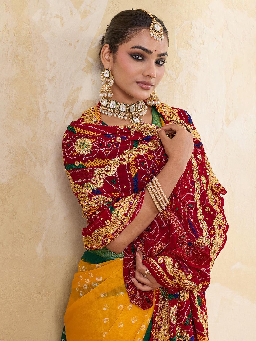 KcPc Latest Pure Georgette Rajasthani Chunri DupattasRed(chunri)