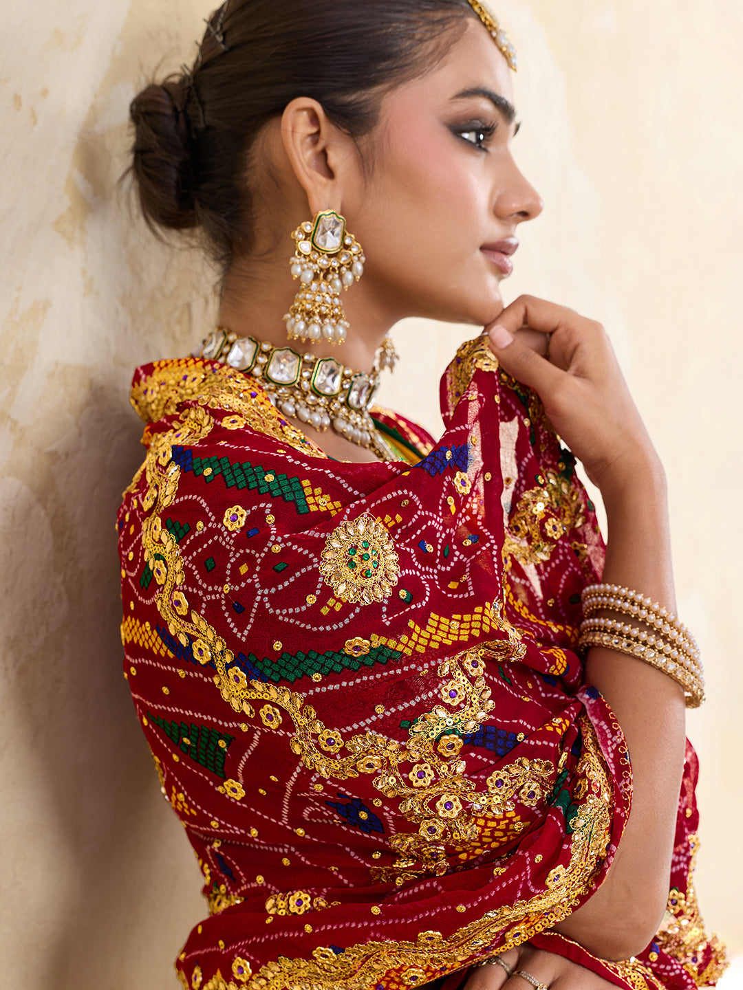 KcPc Latest Pure Georgette Rajasthani Chunri DupattasRed(chunri)