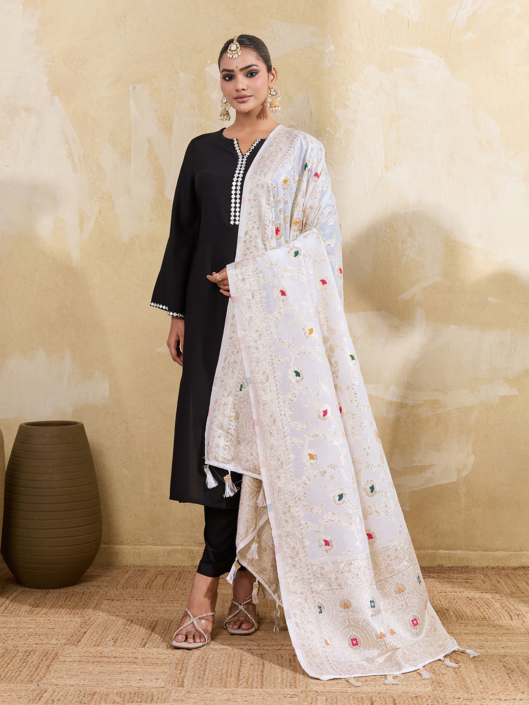 KcPc Festive Traditional Dola Silk Banarasi Dupatta SACR