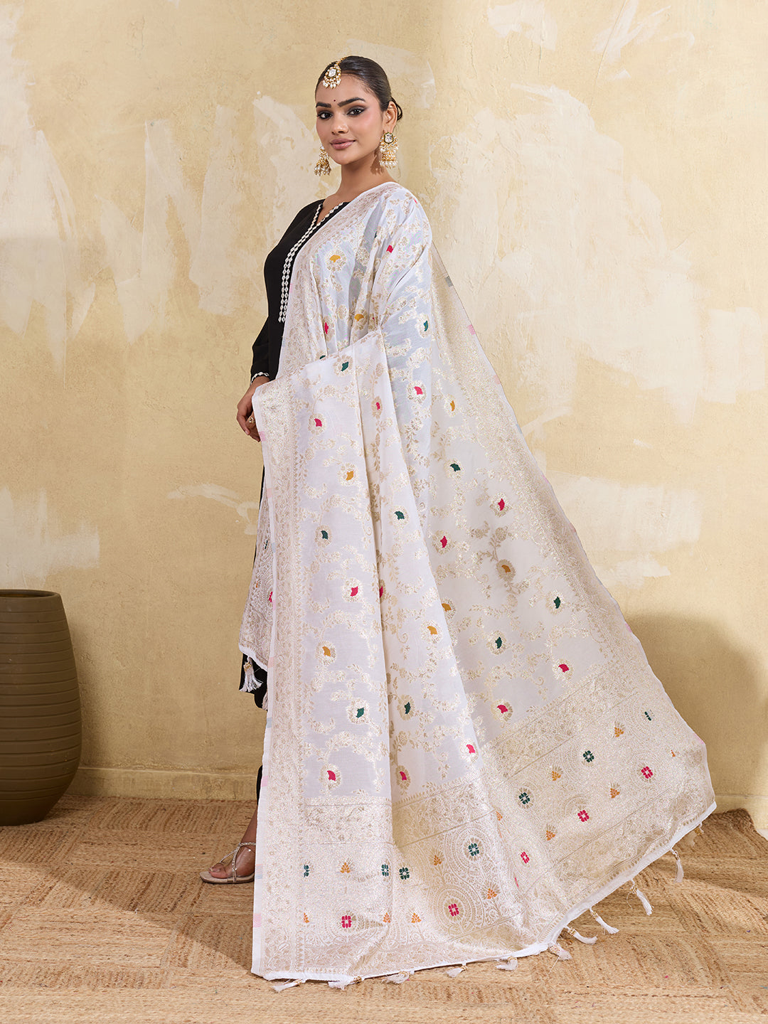 KcPc Festive Traditional Dola Silk Banarasi Dupatta SACR