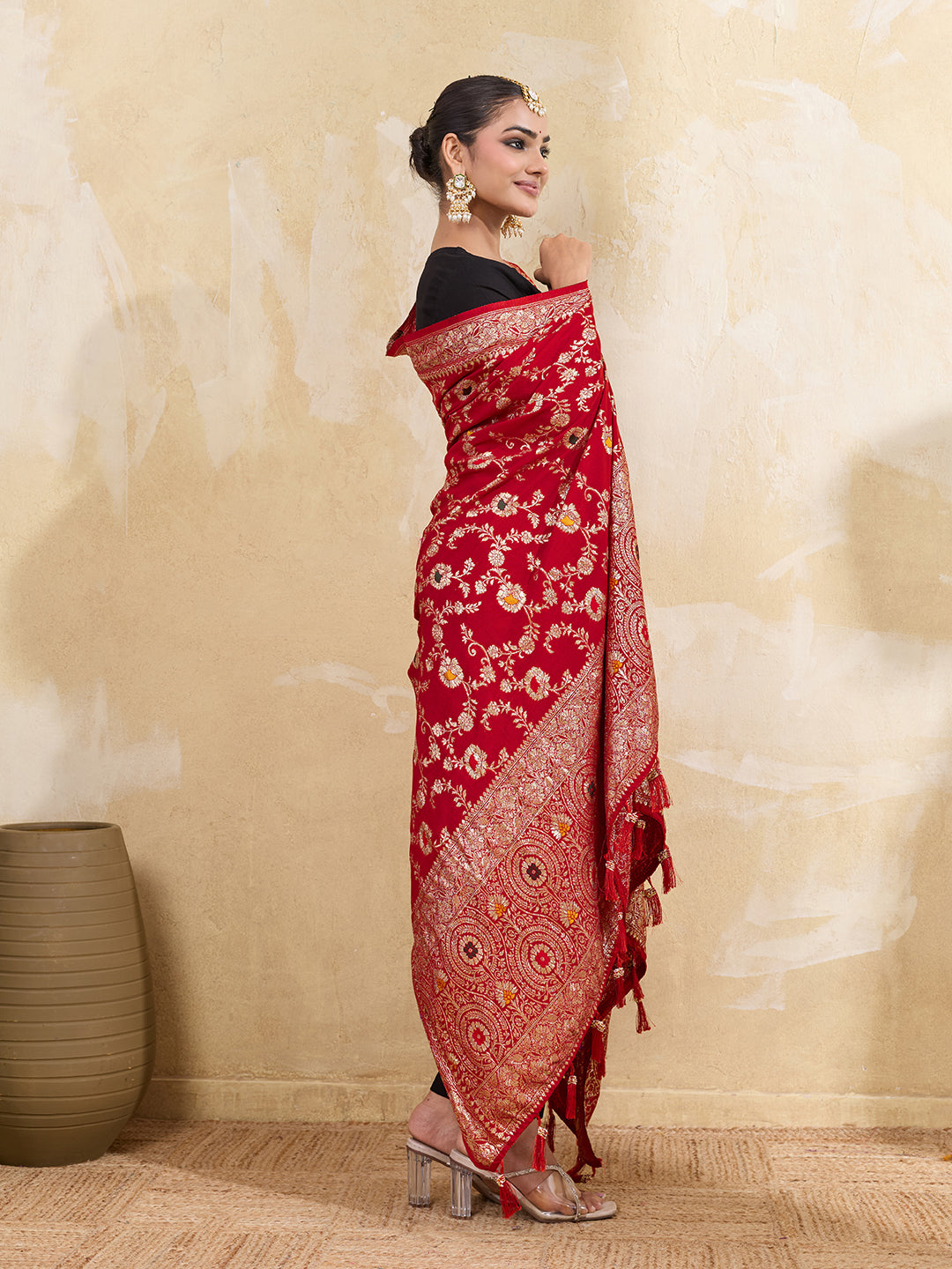 KcPc Royal Banarasi Style Dola Silk Dupatta with Zari Weaving SACR