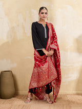 KcPc Royal Banarasi Style Dola Silk Dupatta with Zari Weaving SACR