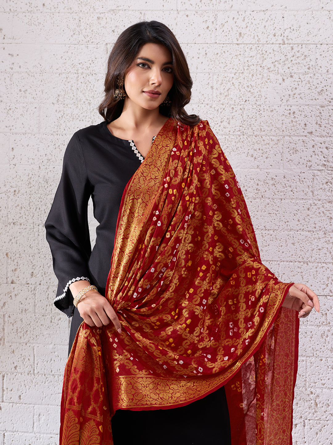 KcPc Special Silk Bandhani Dupatta with Handmade WorkSA