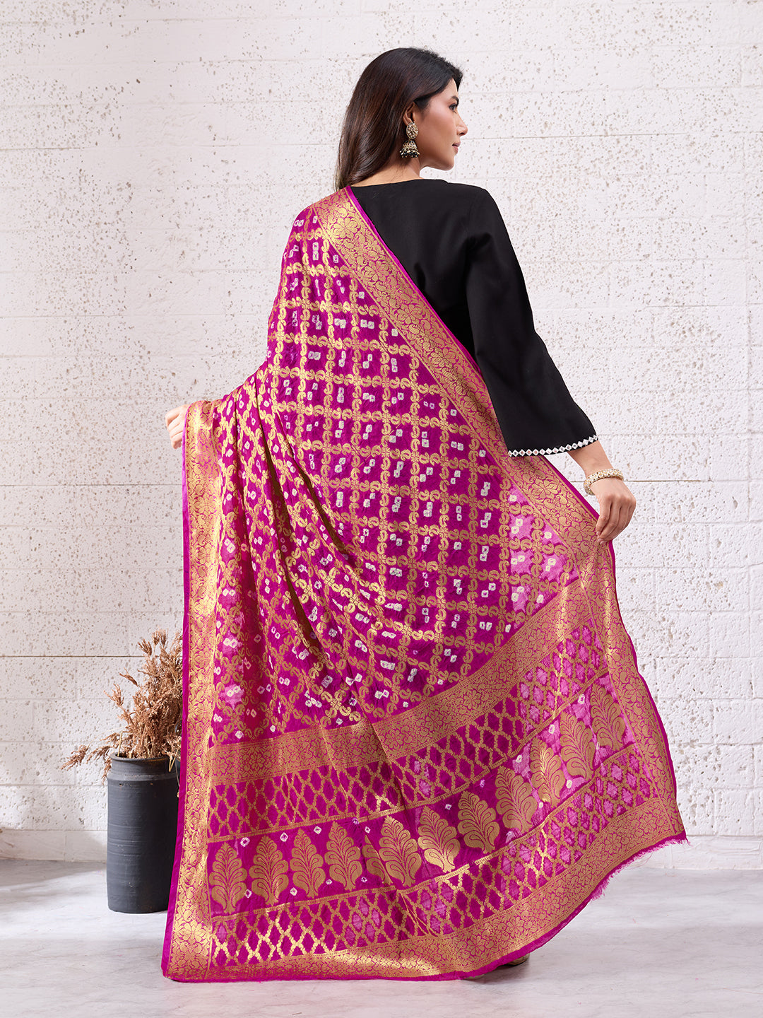 KcPc Special Silk Bandhani Dupatta with Handmade WorkSA