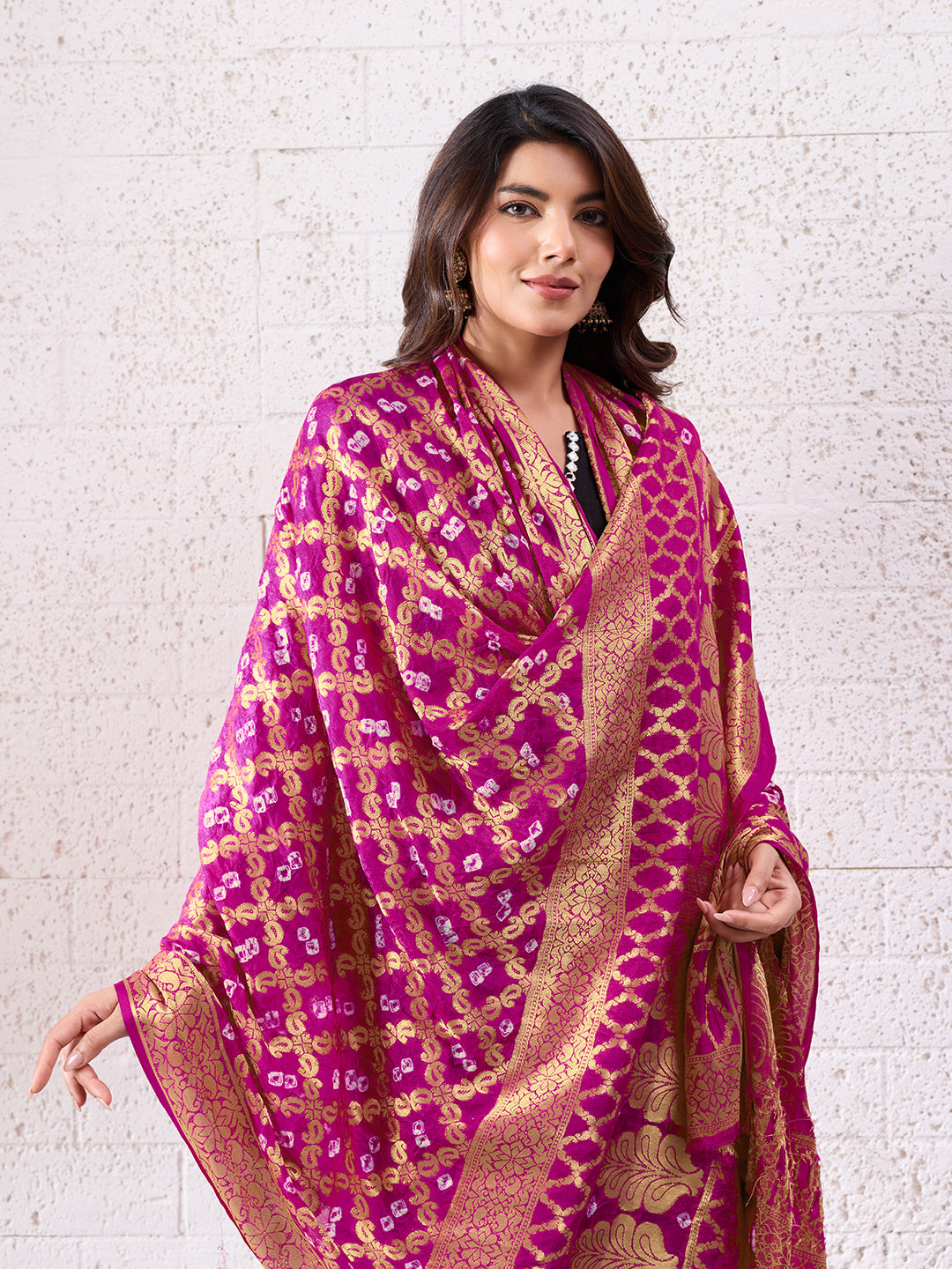 KcPc Special Silk Bandhani Dupatta with Handmade WorkSA