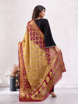 KcPc Banarasi Bandhej Gharchola Dupattas, OR, KC Gold RedKcPc Special Silk Bandhani Dupatta with Handmade WorkSA