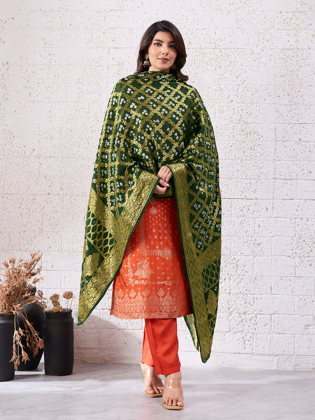 KcPc Special Silk Bandhani Dupatta with Handmade WorkSA