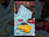 Dola Silk Bandhani Zari Weaving Work Saree in light blue colour